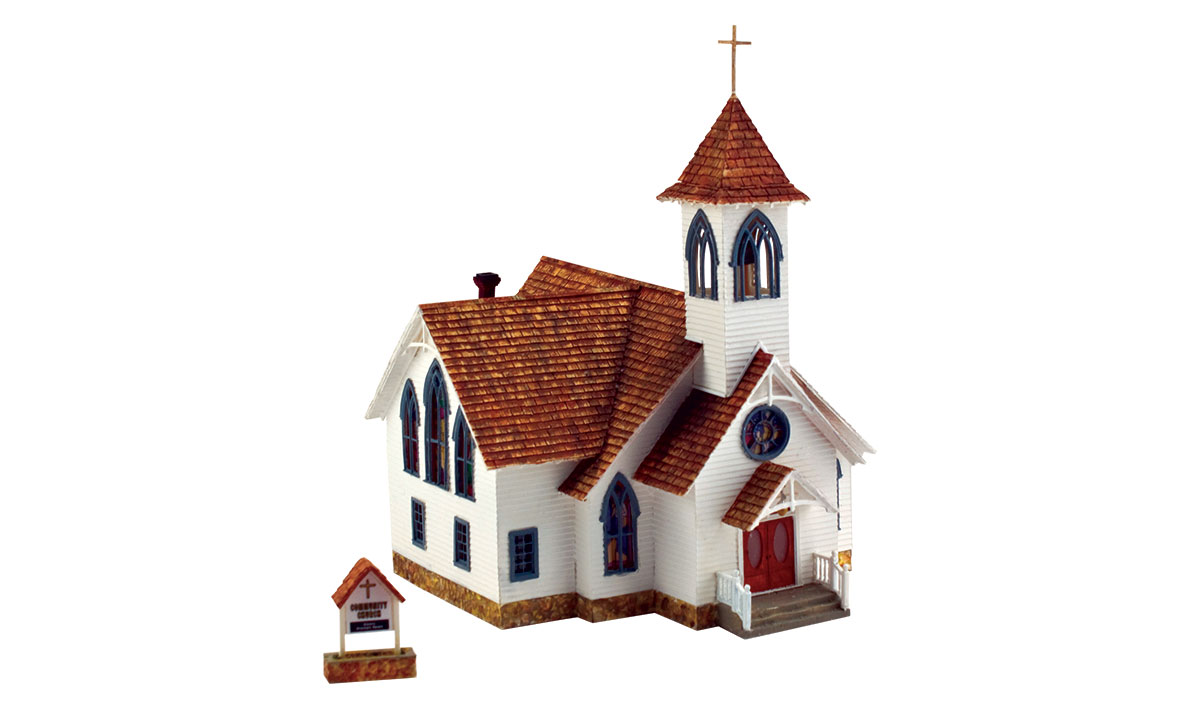 Community Church - HO Scale - ScenesnNature